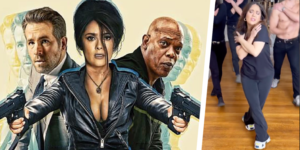 Salma Hayek baila con Britney Spears para el guardaespaldas de la esposa de Hitman