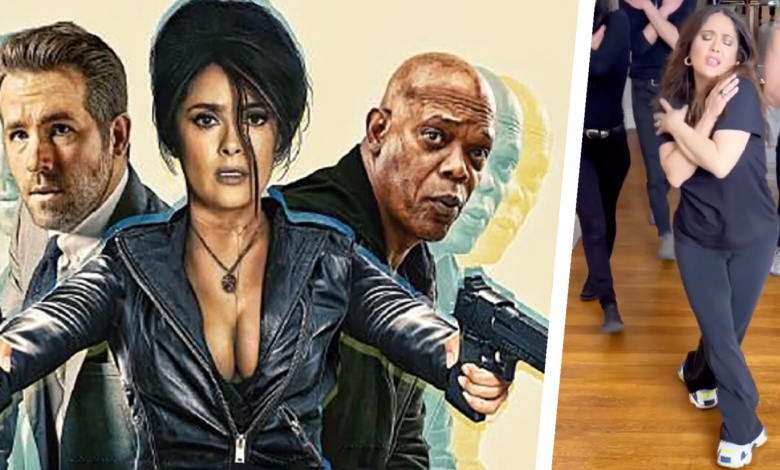 Salma Hayek baila con Britney Spears para el guardaespaldas de la esposa de Hitman