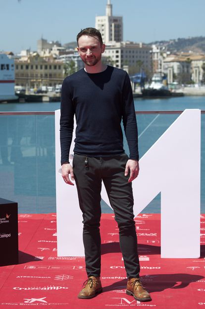 El actor Bruno Sevilla en el estreno de 'Las Distancias' en Málaga en 2018.