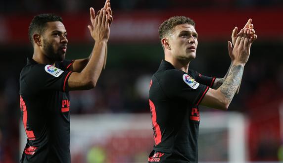 Renan Lodi y Kieran Trippier, los laterales del Atlético de Madrid.