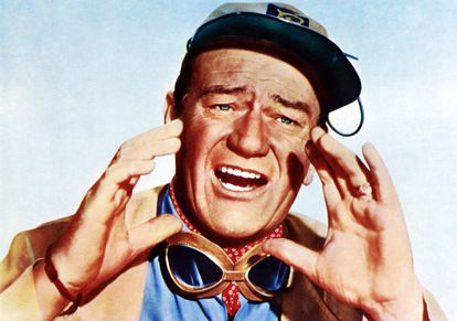 John Wayne, gritando en ‘Hatari!’ (1962).