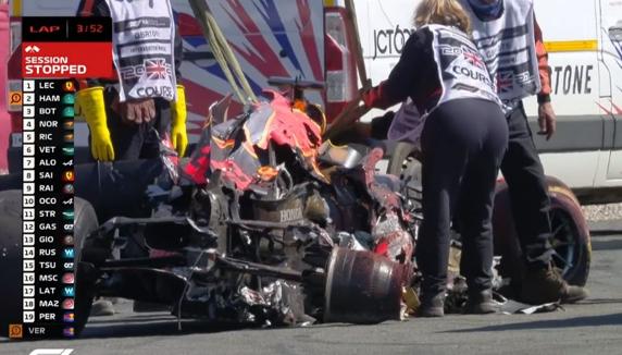 Así quedó el coche de Verstappen tras su accidente con Hamilton en el GP de Gran Bretaña de F1 2021