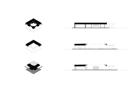 Maqueta del inmueble que está formado por tres espacios principales: una estancia, una coqueta cafetería, y un punto de encuentro marcado por un techo ovalado y abierto.