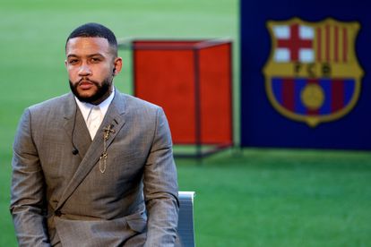Depay, en su presentación con el Barcelona.
