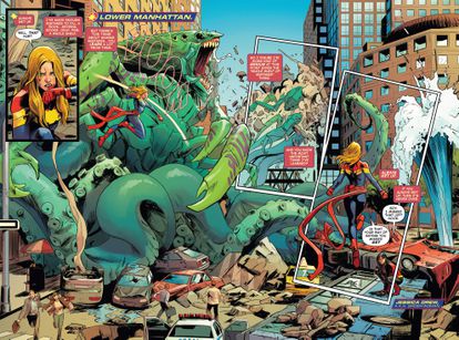 Página de Carmen Carnero en la serie dedicada a Capitana Marvel.