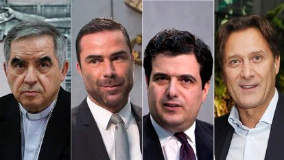 Giovanni Angelo Becciu, René Brülhart, Tommaso di Ruzza, Raffaele Mincione, acusados en el juicio que comienza este martes.