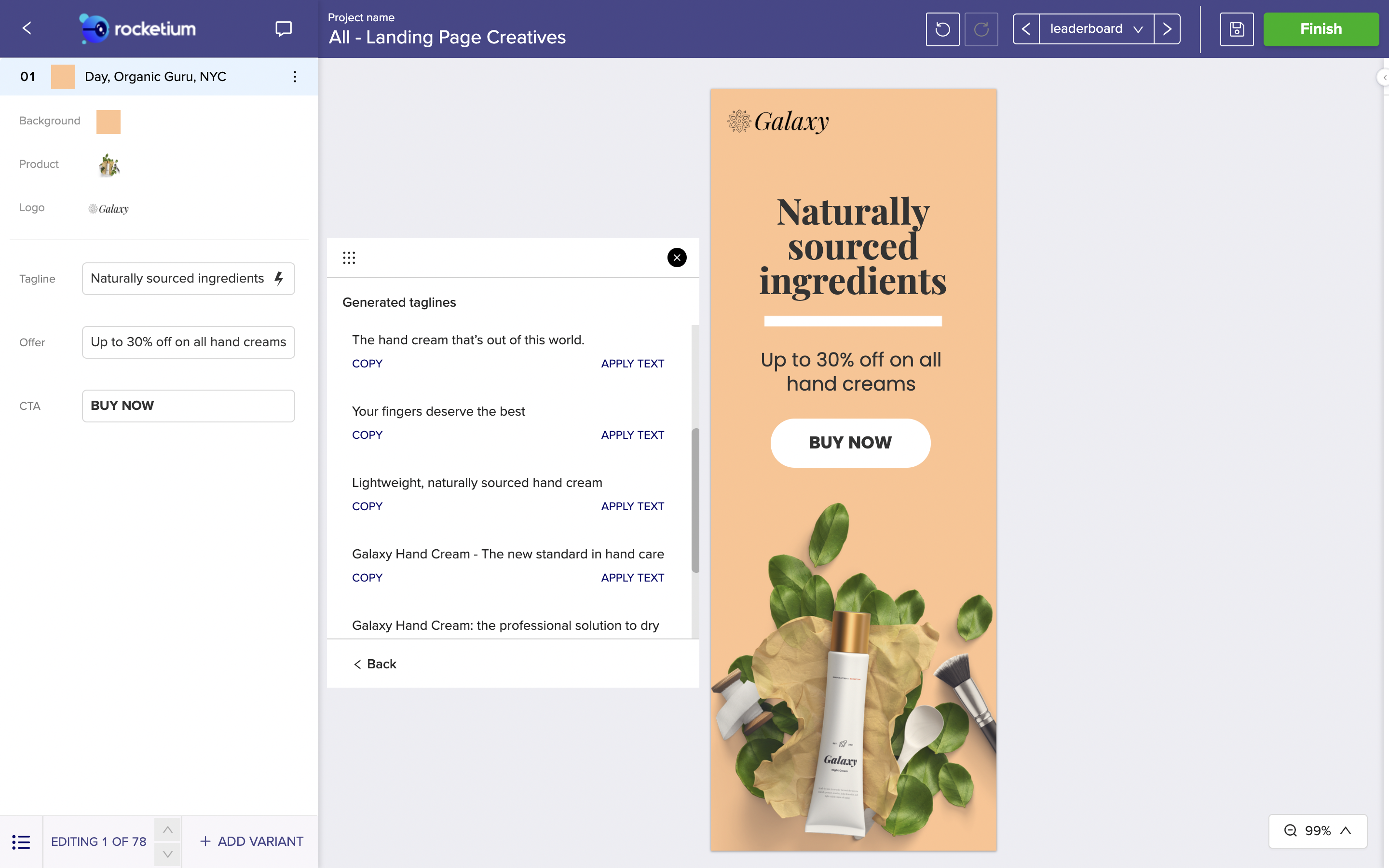 El redactor publicitario basado en inteligencia artificial de Rocketium