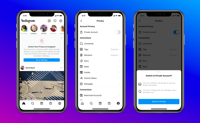 Instagram para predeterminar a los adolescentes a cuentas privadas, restringir los anuncios y el contacto no deseado de adultos