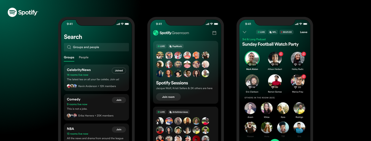 El rival de Spotify Clubhouse, Greenroom, supera las 140.000 instalaciones en iOS y las 100.000 en Android