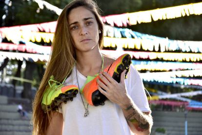 Macarena Sánchez, en el parque Lezama de Buenos Aires.