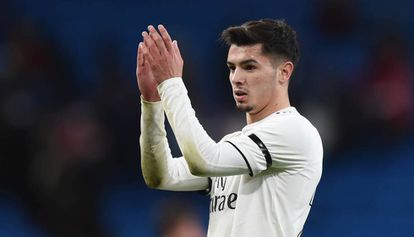 Brahim Díaz, con la camiseta del Real Madrid en 2019.