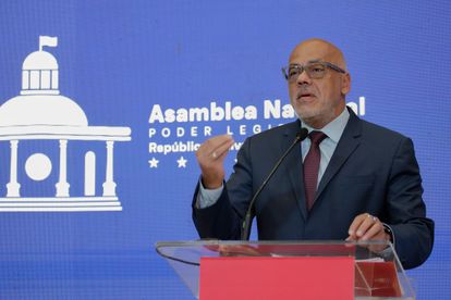 Jorge Rodríguez, presidente del Parlamento de Venezuela, este martes en Caracas.