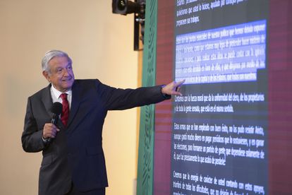 El presidente Andrés Manuel López Obrador, durante su conferencia de prensa de este 30 de junio de 2021.