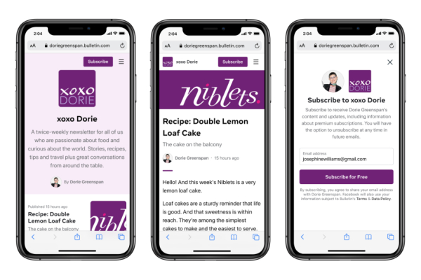 Facebook incorpora a otros 31 redactores de boletines en Bulletin