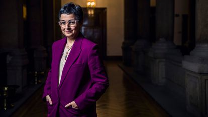 Arancha González Laya, en el palacio de Santa Cruz, sede del Ministerio de Asuntos Exteriores.