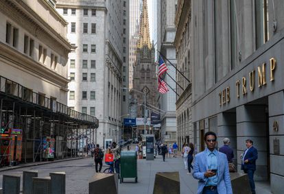 Calle en la que se encuentra la Bolsa de Nueva York, el 15 de julio.
