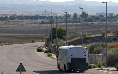 Traslado de los primeros presos independentistas desde la prisión de Valdemoro el pasado día 3.