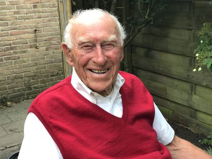 Frits Brockhus, de 102 años, en su casa de Zandvoort (Países Bajos), el pasado 11 de julio.