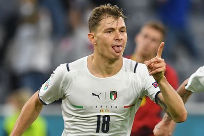 Nicolo Barella celebra su gol a Bélgica en los cuartos de la Eurocopa.