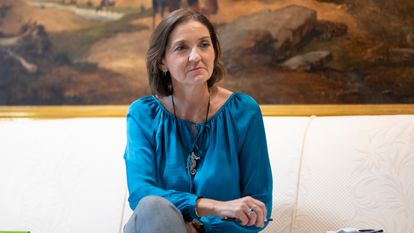 La ministra Reyes Maroto, durante la entrevista.