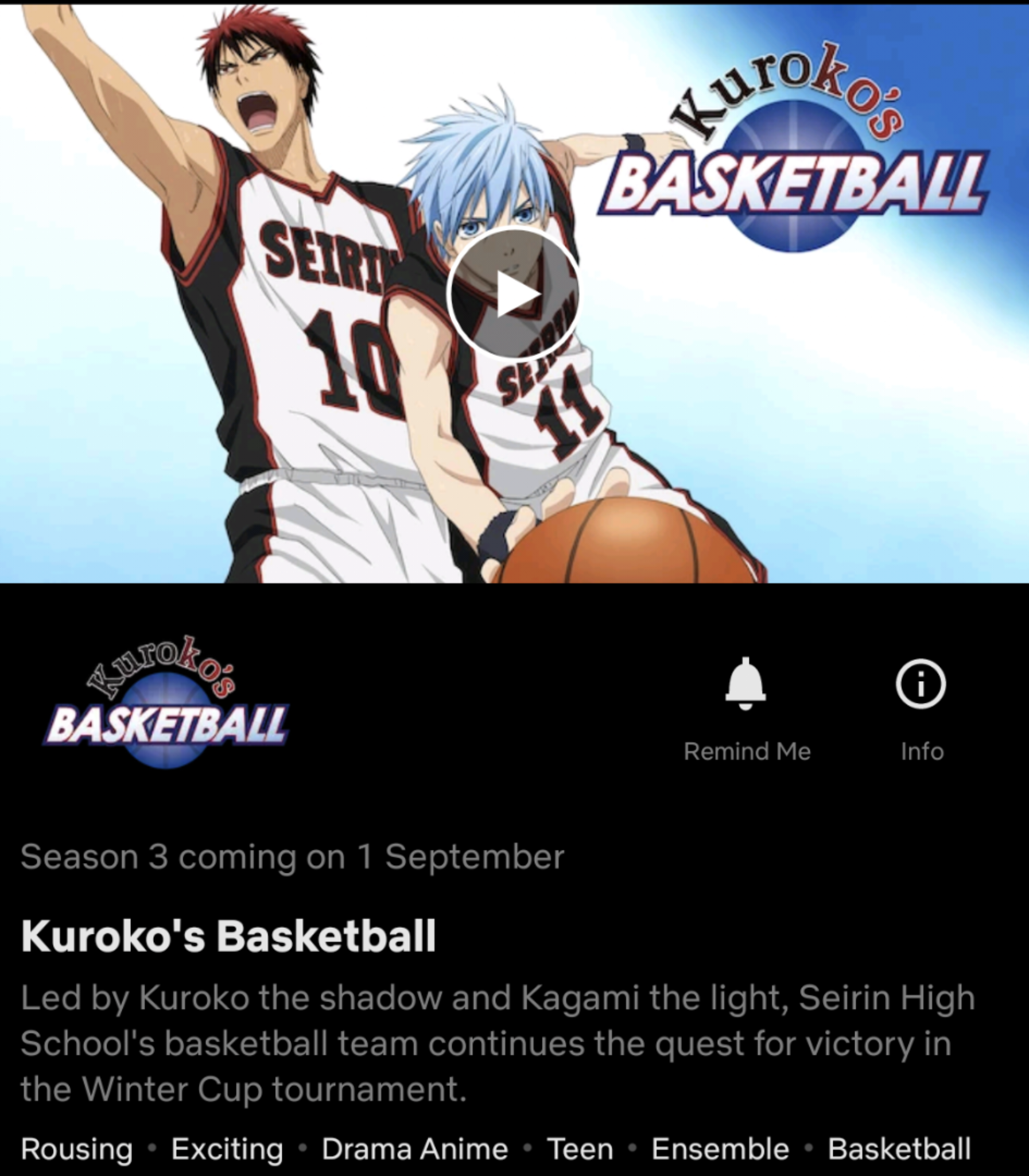 kurokos basketball temporada 3