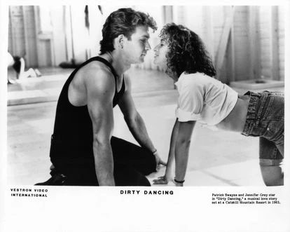 Johnny Castle (Patrick Swayze) y Baby Houseman (Jennifer Gray) en en Dirty Dancing.