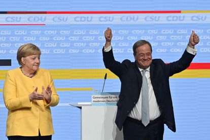 Angela Merkel apoyó a Armin Laschet en un acto electoral el 21 de agosto pasado en Berlín.
