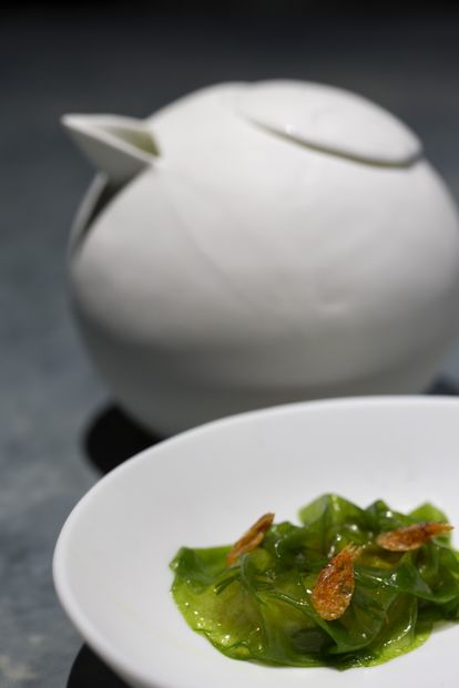 17/01/17 Enigma, nuevo restaurante de Albert Adria en la calle Sepulveda 30-40. Barcelona. En la foto el plato Bahn-Cuon