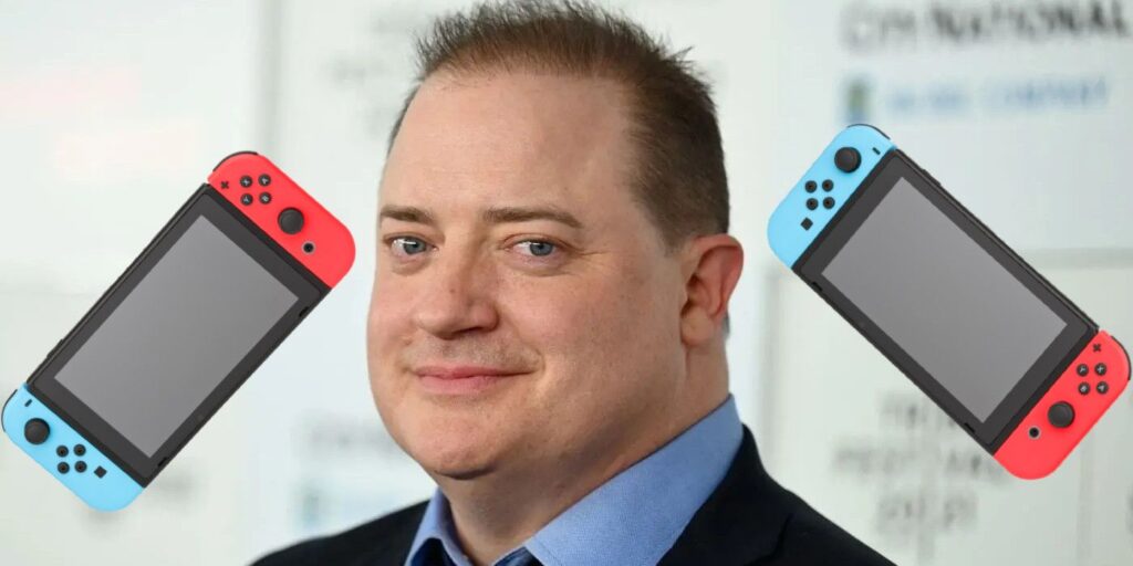 Brendan Fraser sorprendido jugando Switch antes de chatear con YouTuber