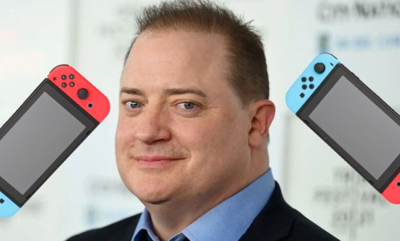 Brendan Fraser sorprendido jugando Switch antes de chatear con YouTuber