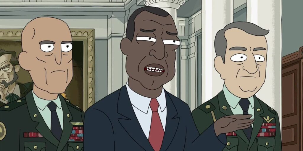 Cada aparición del presidente de Keith David en Rick & Morty