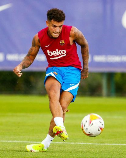 Philippe Coutinho, durante un entrenamiento.