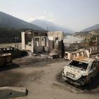 Destrucción en Lytton, en la Columbia Británica de Canadá, tras la ola de calor y los incendios que golpearon a este pueblo de 200 habitantes a finales de junio.
