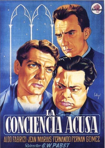 Cartel de 'La conciencia acusa' ('La voce del silenzio', 1953), de G. W. Pabst.