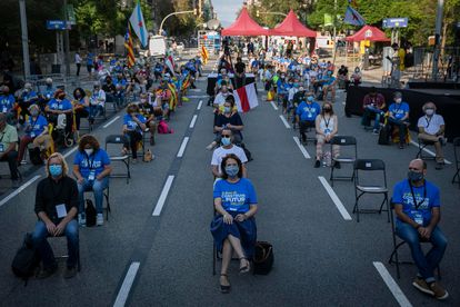 Acto de la ANC de la Diada de 2020 en la plaza Letamendi de Barcelona.