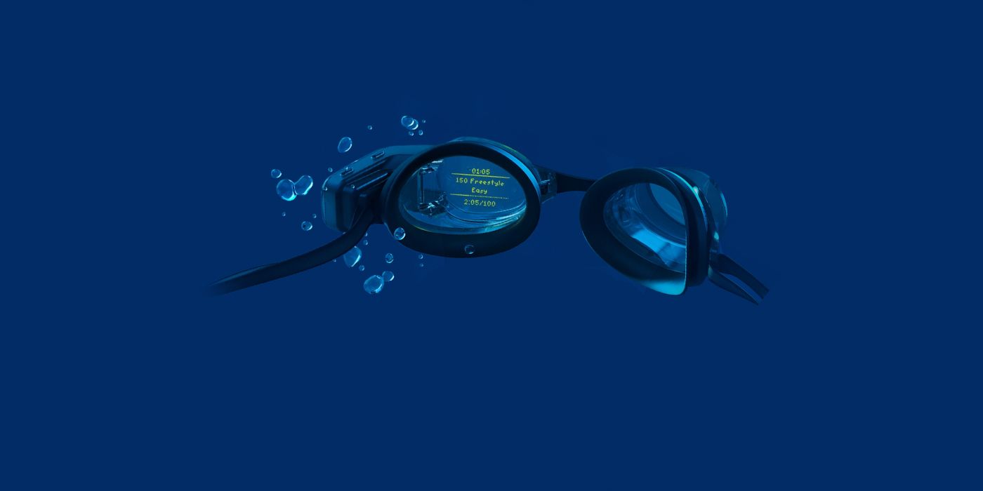 Estas gafas le dan un HUD mientras nada |