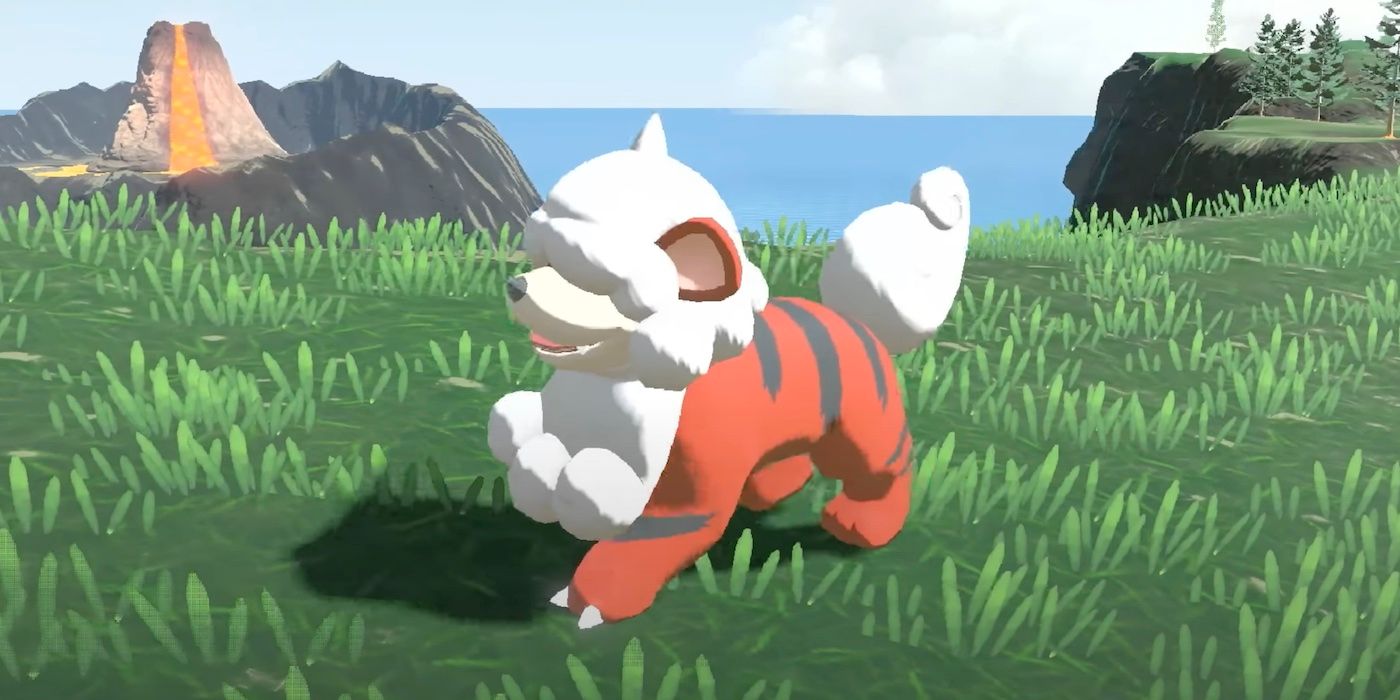 Hisuian Growlithe de Pokémon reconstruido en LEGO Render |