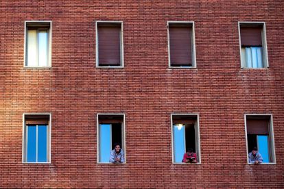 Estudiantes del colegio mayor Penyafort-Montserrat de Barcelona, el pasado curso.