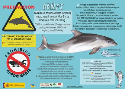 Carteles informativos diseñados por la CEMMA para las playas de la ría de Muros y Noia