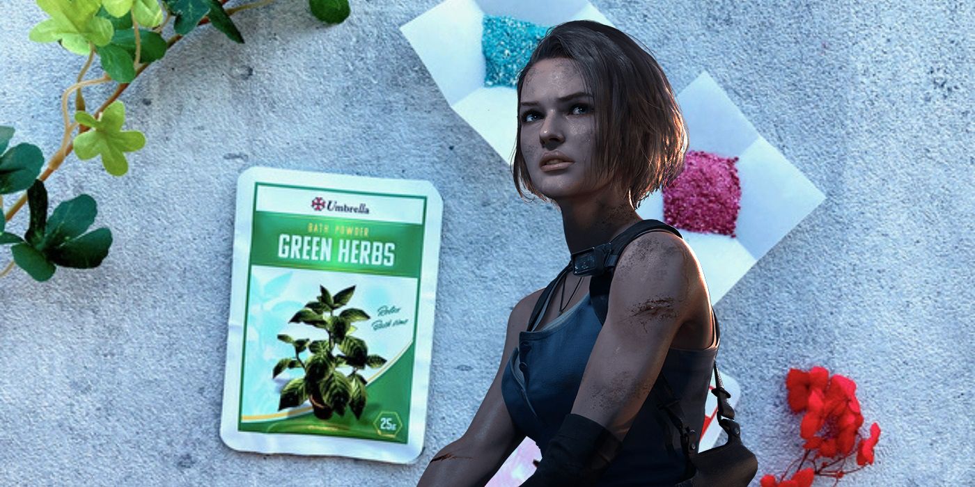 Las sales de baño de hierbas verdes y rojas de Resident Evil son fabricadas por Umbrella Corp.