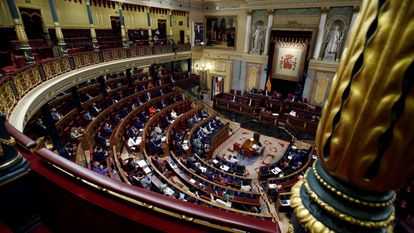 Vista del hemiciclo durante una intervención del presidente del Gobierno, Pedro Sánchez.