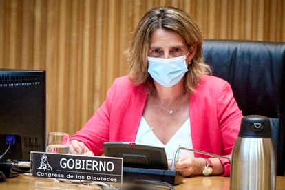 La ministra de Transición Ecológica y Reto Demográfico, Teresa Ribera, este lunes en el Congreso.