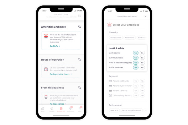 Yelp agrega herramientas que permiten a las empresas compartir sus políticas Covid relacionadas con las vacunas