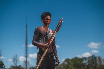 Patere Metuktire, de la etnia Kaiapó: "En el próximo campamento ya voy a saber cómo es luchar contra el Gobierno".