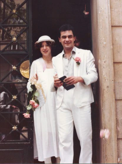 La boda de Esther González y Toño Martín, en mayo de 1980, en Madrid, en una imagen de su álbum familiar.