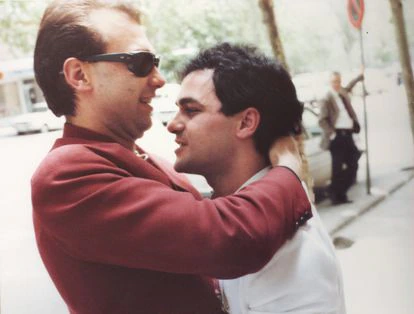 Pepe Risi y Toño Martín el día de la boda de este último.