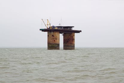 El fuerte de cañones antiaéreos de la Segunda Guerra Mundial ahora conocido como Principado de Sealand.