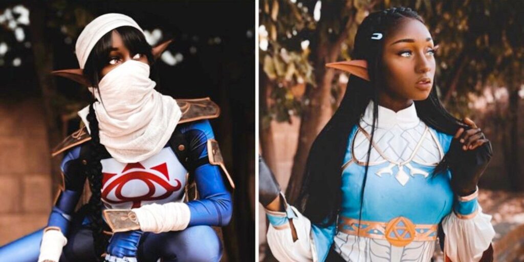 El cosplay detallado de Zelda incluye trajes de Sheik y varias princesas