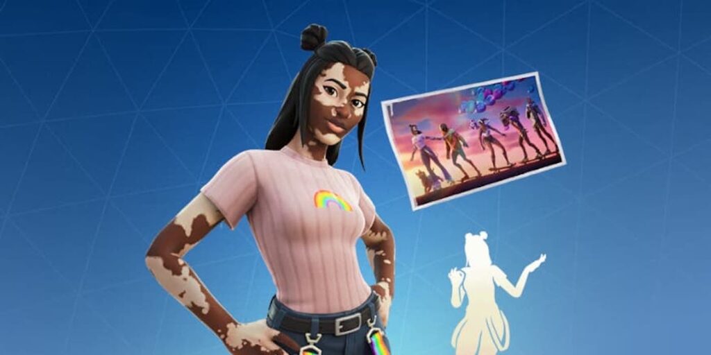 El nuevo personaje Joy de Fortnite tiene vitiligo y patines