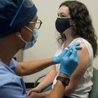 (FILES) In this file photo taken on August 5, 2020, in this image courtesy of the Henry Ford Health System, volunteers are given the Moderna mRNA-1273 Coronavirus Efficacy (COVE), in Detroit, Michigan. - US biotech firm Moderna on November 16, 2020 announced its experimental vaccine against Covid-19 was 94.5 percent effective, marking a second major breakthrough in the vaccine hunt. (Photo by - / AFP)